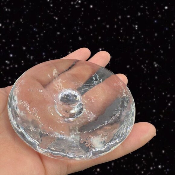 Clear Dome Glass Dimpled Round Candle Holders Made In Finland Glass Votive - Picture 4 of 15